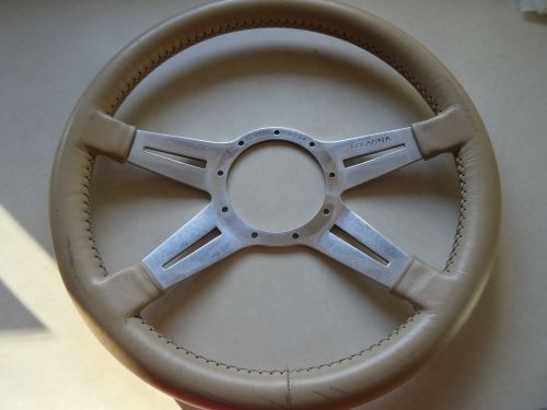 Lecarra 4 spoke leather wrapped steering wheel tan ivory wrap