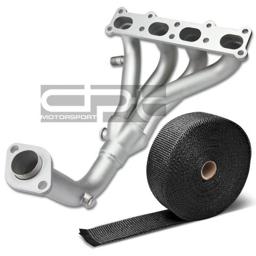 For 01-03 mazda bj protege/5 2.0 stainless ceramic exhaust pipe header+heat wrap