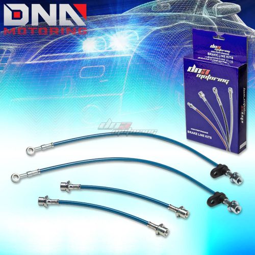 For 03-08 corolla e120/e130 stainless blue brake line cable kit front+rear drum