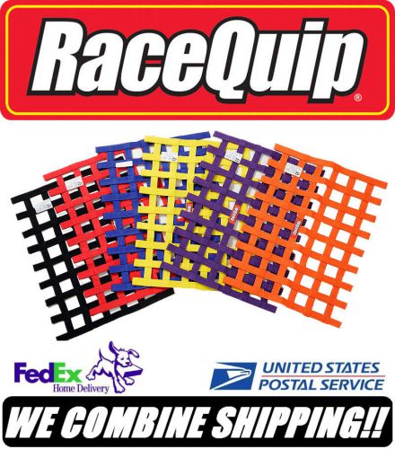 Racequip 18&#034; x 24&#034; red sfi 27.1 race car ribbon window net racing #725015
