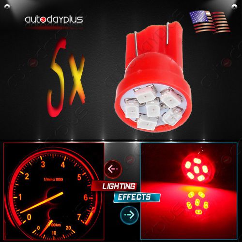 5x t10 194 smd 3020 red led license lamp bulb for cadillac chevrolet dodge gmc