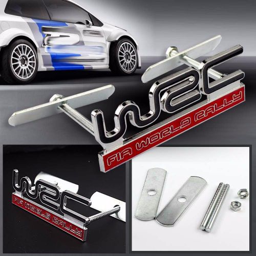 Wrc 3d metal wrc logo rally racing front hood grille badge emblem decoration