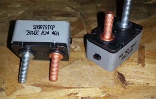 40 amp 24vdc r34 shortstop manual reset button circuit breaker 5 pc lot new