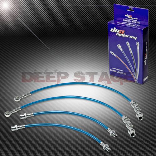 Stainless ss braided hose racing brake line 86-91 toyota supra mark iii 7m blue