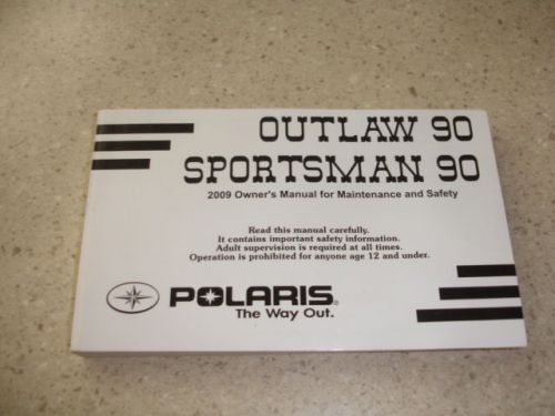 New 2009 polaris outlaw 90 sportsman 90 atv owner&#039;s manual 9922573