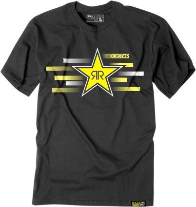 Factory effex rockstar mens short sleeve t-shirt streak/black/yellow