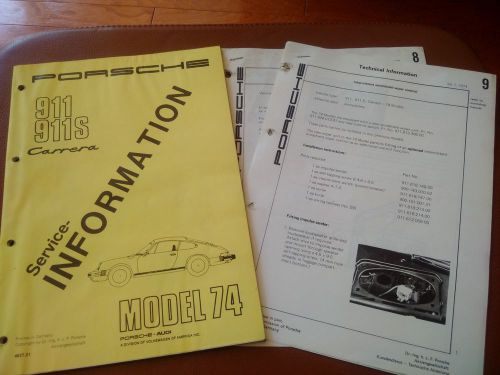 1974 porsche 911 / s / carrera service information workshop manual book original