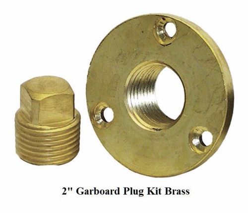 Shoreline marine 2&#034; garboard transom drain plug kit brass for boat sl52177