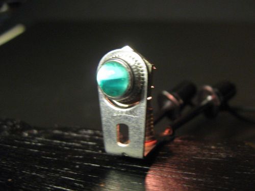 Vintage dash gauge panel light indicator with 9/32” green jewel lens &amp; bulb rare