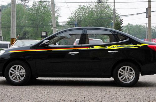 Car decal vinyl graphics side sticker body stripe flame decals for elantra #cb61