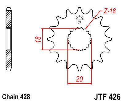 Jt sprocket front 14t steel fits suzuki sp125 z/d 1982-1983