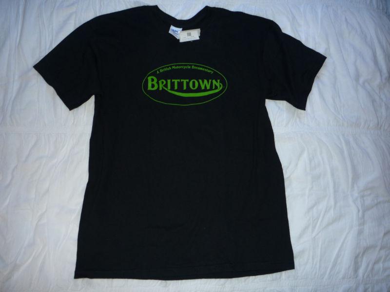 Nwt "brittown" a british motorcycle documentary black mens t-shirt size large