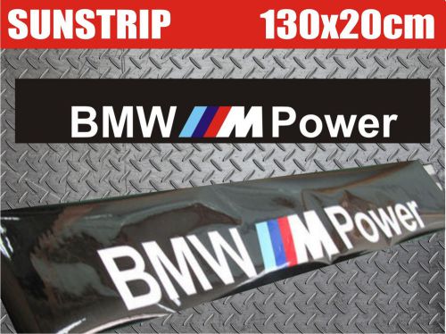 Bmw m-power sunstrip vinyl decal stickers windshield eyebrow 8&#034; x 51&#034; 20x130cm