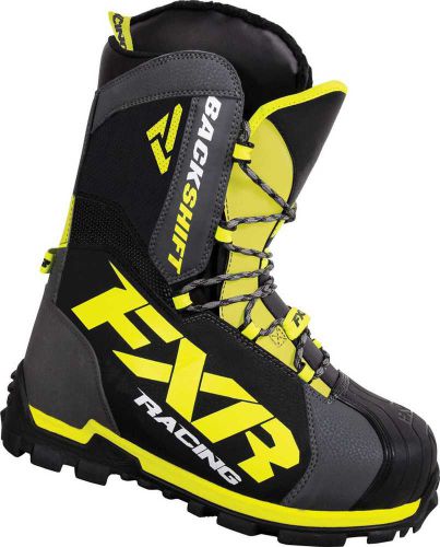 New fxr-snow backshift core insulated boots, charcoal/hi-vis yellow, us-5