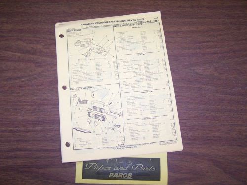 Canadian 1967 oldsmobile delmont 98 delta factory oem part number list