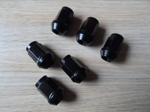 (24) 12x1.5 black lug nuts for acorn wheels | closed end bulge | 19mm or 3/4 hex