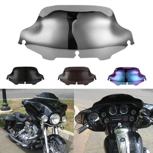 Chrome 8&#034; wave windshield windscreen f 1996-2013 harley touring flht flhtc flhx