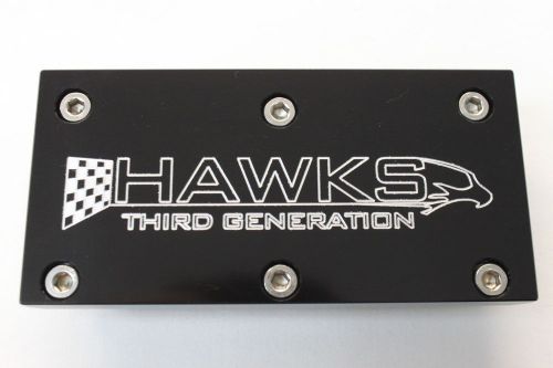 Hawks logo black tpi/lt1 billet aluminum throttle body plate cover w/ screws