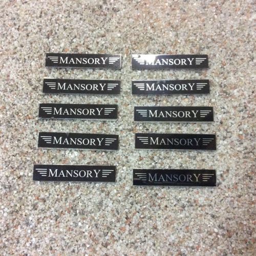 Mansory set of 10 pieces aluminum stickers. size 1.18&#034;x0.236&#034; thickness 0.02&#034;