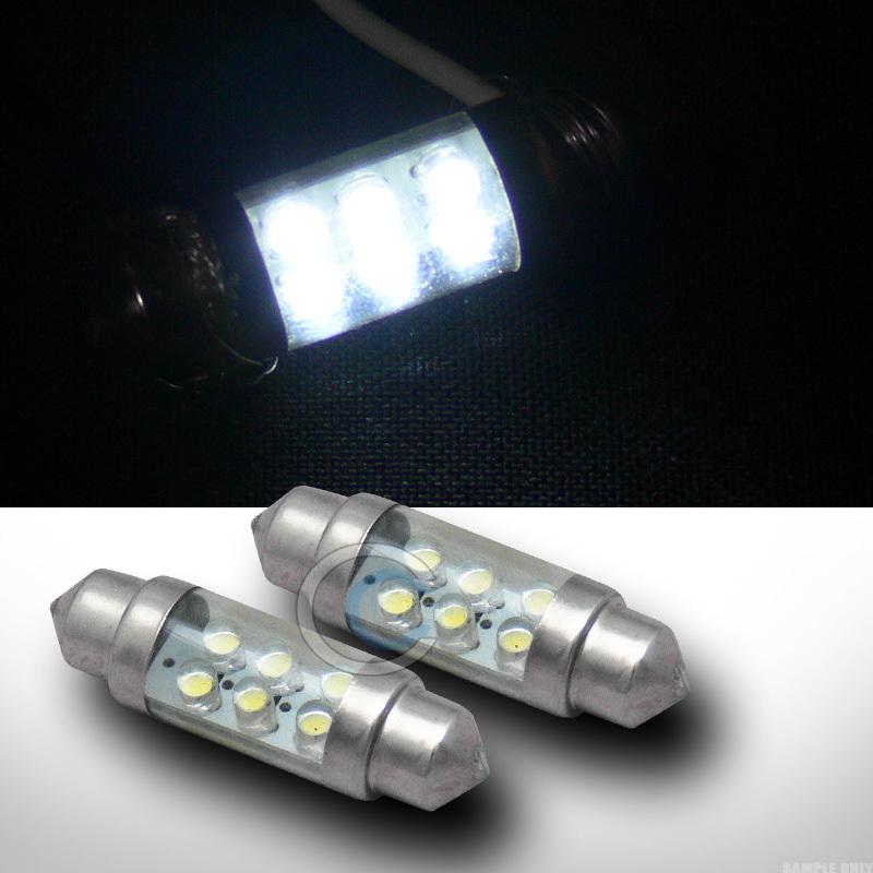 2pc white 36mm festoon 6x led light bulb interior/door lamp 6411 6418 dc 12v new