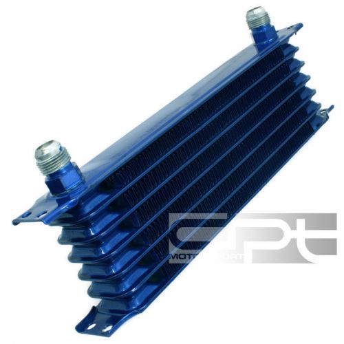 7 row engine/transmission racing 10-an blue aluminum powder coated oil cooler