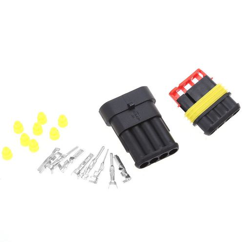 Dj7041 car auto 4 pin water resistant electrical wire connector plug set black