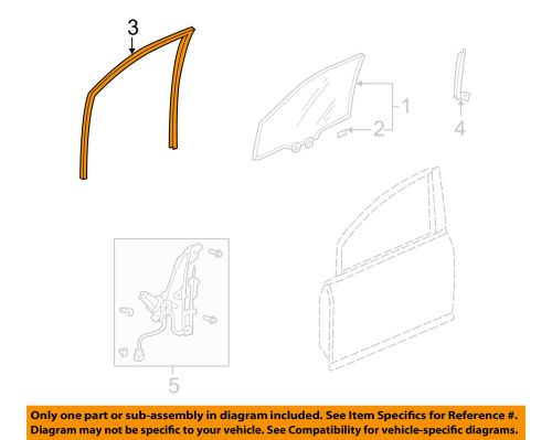 Honda oem 07-08 fit front door-run channel right 72235saa023