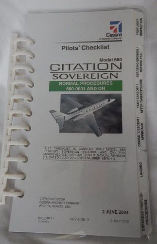 Cessna citation sovereign 680 pilot&#039;s checklist