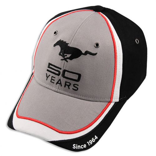 4 colored ford mustang 50th anniversary embroidered hat/cap grey black red white