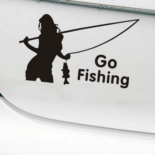 Beauty fishing car stickers outdoor sport car decals styling car decoration xj