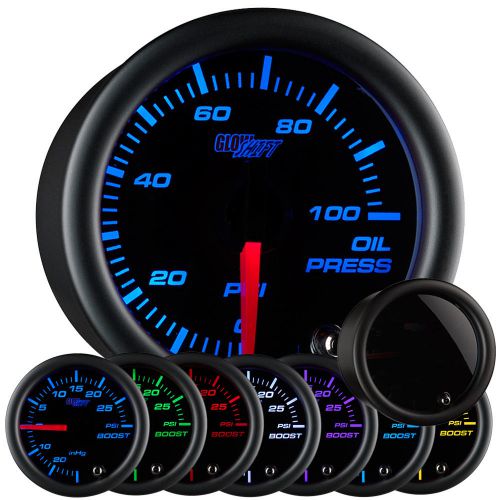 Slightly used glowshift tinted 7 color oil pressure gauge w electronic sensor