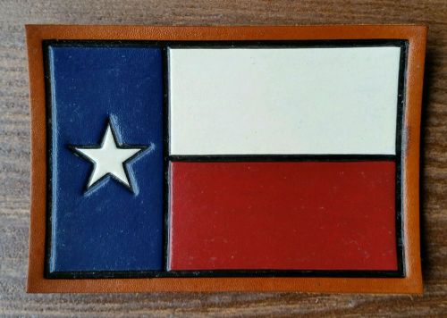 Leather texas state flag jacket squadron patch a-2 biker tooled painted