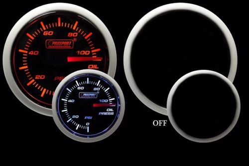 Prosport 52mm oil pressure gauge 2 colors amber/white 0-100psi 216bfwaopsm.psi