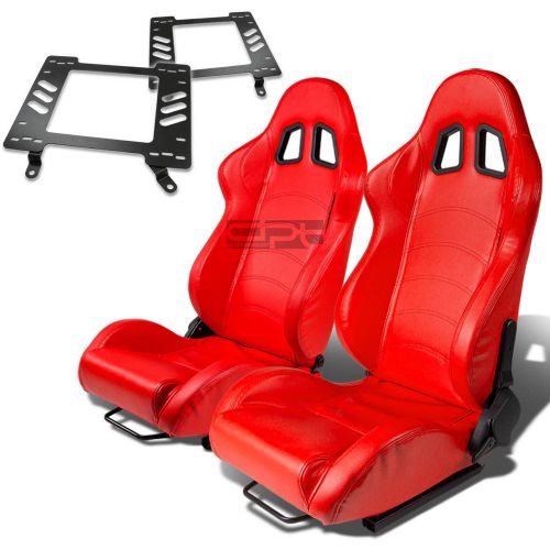 Type-1 racing seat red pvc+silder+for 63-72chevelle/malibu ss396 bracket x2