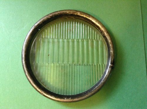 Vintage clear glass light old lamp lens with bezel auto car hot rod antique