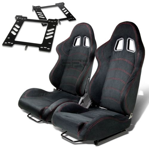 Type-1 racing seat black suede+silder/rail+for 93-98 golf/gti mk3 bracket x2