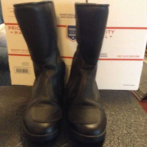 Hts  motorcycle black leather riding boots mens size 10 nice! vgc little wear!