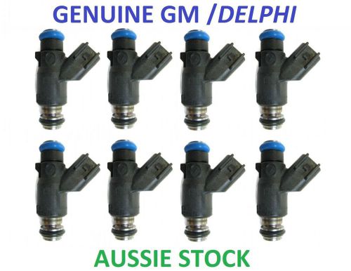 8x genuine delphi fuel injectors commodore ls2 ls3 l77 l98 650cc 60lb 62lb short