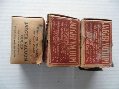 Three rare vintage jaeger nitous automobile headlight bulbs