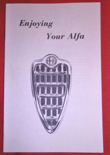 Enjoying your alfa, original 1950s&#039; factory suppliment