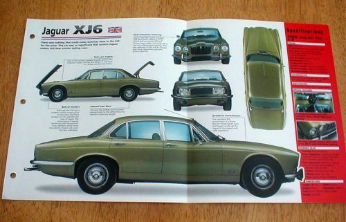 1968 jaguar xj6 2.8 sedan unique imp brochure