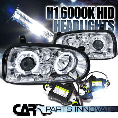 93-98 golf mk3 95-98 cabrio chrome halo projector headlights+h1 6000k hid kit