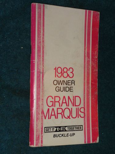 1983 mercury grand marquis owner&#039;s manual / owner&#039;s guide / original!!!