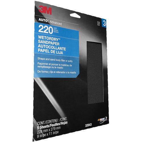 Be cool shocks 32043 wet or dry automotive sandpaper 220 grit 9 x 11 5/pkg.