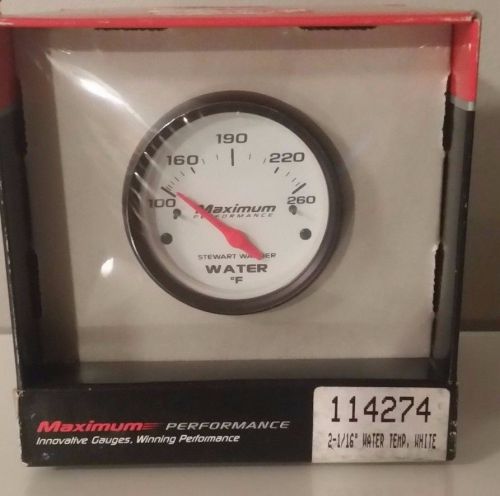 Stewart warner 114274 2-1/16&#034; water temperature gauge 100-260f white