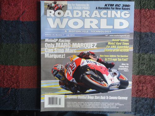 Roadracing world &amp; motorcycle technology july 2014 magazine unread new!!