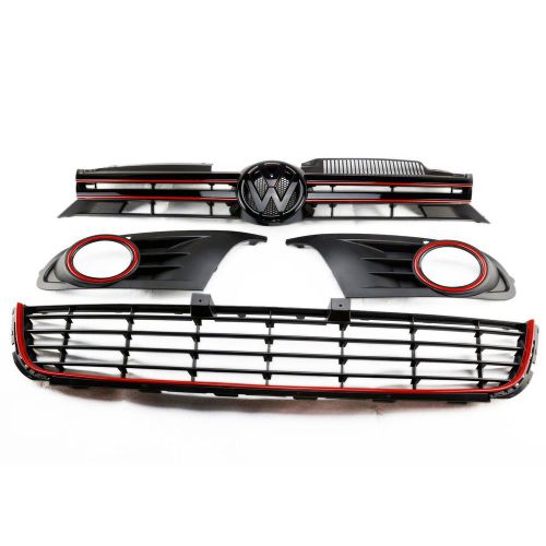 Black red grille front set grill for vw volkswagen golf mk6 vi