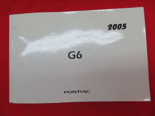 2005 pontiac g6 owners manual guide book