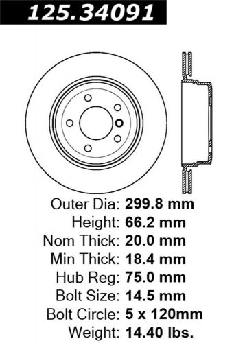 Stoptech 125.34091 premium high-carbon rotor fits 325xi 328i 328i xdrive 328xi