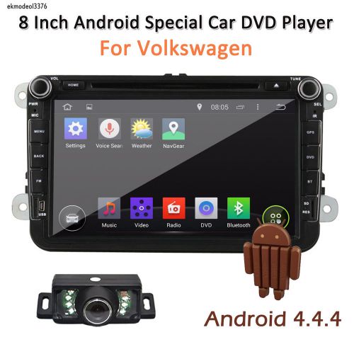 Android 4.4 8&#034; car stereo dvd player gps navigation wifi/3g radio+camera for vw